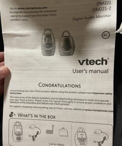 VTech DM221 Audio Baby Monitor with up to 1,000 ft of Range, Vibrating Sound-Alert, Talk Back Intercom & Night Light Loop, White/Silver Monitor with One Parent Unit 46 71wCuC9oaOL