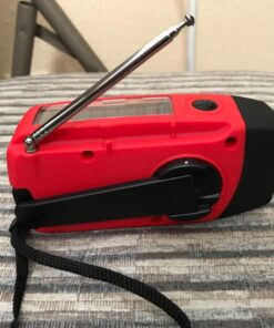Esky Emergency Hand Crank Radio with 3 LED Flashlight, AM/FM/NOAA Portable Weather Radio with 2000mAh Power Bank Phone Charger, Solar Powered USB Charged Radio for Indoor Outdoor Camping, SOS Alarm Red 43 71wE856Ig8L