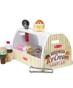 Melissa & Doug Wooden Scoop and Serve Ice Cream Counter (28 pcs) - Play Food and Accessories - Pretend Food Toys, Ice Cream Shop Toys For Kids Ages 3+ Scoop & Serve Ice Cream Counter 28 71wFbbJ3L 1