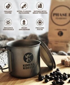 Kimera Koffee - Organic Medium Roast Ground Coffee | Original Blend | Infused with Brain Vitamins |Taurine, Alpha GPC, DMAE, and L-theanine | Enhance Cognitive Stamina & Athletic Performance | 12oz 25 71wGD0t67LL