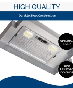 Broan Aluminum Power Pack Range Hood Insert, Exhaust Fan and Light Combo for Over Kitchen Stove, Silver, 6.0 Sones, 390 CFM 20.5-Inch 30 71wGYutAk4L