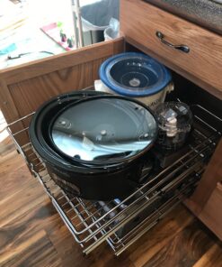 Rev-A-Shelf 5WB2-1822-CR 18 x 22 Inch Two-Tier Kitchen Organization Cabinet Pull Out Storage Wire Basket, Chrome 18 in 40 71wHIWwJJzL