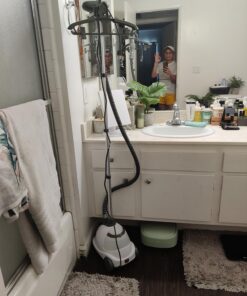 Pure Enrichment® PureSteam™ XL Standing Steamer with Garment Hanger - Heats in 45 Seconds with 0.5-Gallon Water Tank for 1 Hour Continuous Steaming - Includes Fabric Brush and Easy-roll Wheels 37 71wHOVSglhL