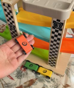 Toddler Toys for 1 2 Year Old Boy and Girl Gifts Wooden Race Track Car Ramp Racer with 4 Mini Car 22 71wHoQ4yDXL