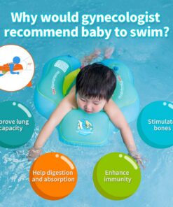 Free Swimming Baby Inflatable Baby Swim Float with Sun Canopy Size Improved Infant Pool Floaties Swimming Pool Toys for The Age of 3-72 Months(Blue, L) Blue Large 16 71wI9EzepHL