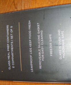 JoyJolt Divided Food Storage Containers with Lids Airtight. 5 Pack Glass Meal Prep Containers 2 Compartment Set Glass Bento Box. Reusable Food Containers, Portion Control Containers for Weight Loss Gray 46 71wK15Qr4JL