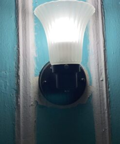 Design House 505115 Village 1-Light Indoor Dimmable Wall Sconce Frosted Flute Glass with Twist On/Off Switch for Bathroom Bedroom Hallway, 8.25" H x 5.1" W, Oil-Rubbed Bronze 48 71wKB6eUfnL