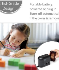 Alternative view of OfficeGoods Electric Pencil Sharpener - Battery or Cord Powered Portable Sharpener - Perfectly Sharpens Colored Pencils, Drafting Pencils for Artists, Office, School & Home - Black