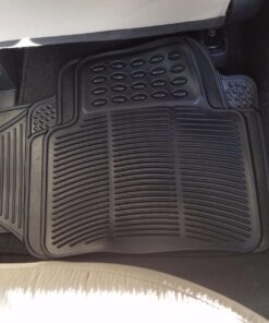 BDK M783 DuraChannel Heavy Duty Rubber Car Floor Mats Liner for Auto - All Weather 3 Piece Set Front & Rear, Fits Car Truck SUV Van, Universal Trim to Fit Black 52 71wLcxovGWL