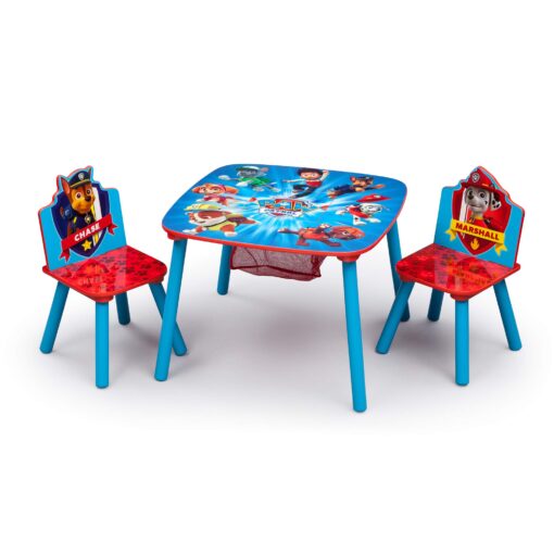 Delta Children Kids Table and Chair Set With Storage (2 Chairs Included) - Ideal for Arts & Crafts, Snack Time, Homeschooling, Homework & More, Nick Jr. PAW Patrol