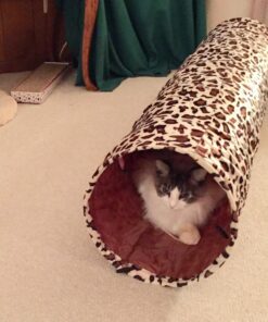 PAWZ Road Cat Toys Collapsible Tunnel Dog Tube for Fat Cat,Rabbits,Dogs Length 51" Diameter 12" Leopard Large-51" 27 71wPRIaPUYL
