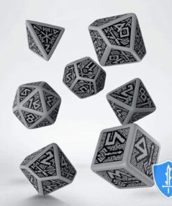 Q Workshop Dwarven Gray & Black RPG Ornamented Dice Set 7 Polyhedral Pieces 4 71wPS3aY6L