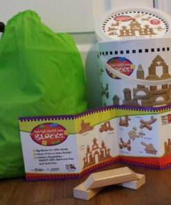 Wooden Blocks Set - 100 Pc Natural Colored Wood Building Block Toys - 100% Real Wood, 14 Different Shapes, Great Gift for Kids or Back to School Project, Indoor Activity - Build, Stack and Create 25 71wQn4NgNNL