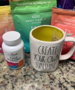 Pink Stork Postpartum Recovery Care Package: Postnatal Vitamins and Herbal Teas for New Moms, with Red Raspberry Leaf, Chamomile, DHA, Iron, Folate, and Vitamin B12 - Set of 3 17 71wRUe4d7L