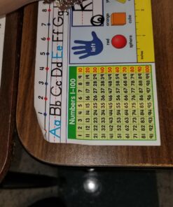 Carson Dellosa 30-Piece 17 1/2” x 4” Quick Stick Traditional Manuscript Name Tags for Classroom, Adhesive Name Plates for Student Desks, Classroom Name Tags With Ruler, Shapes, Numbers, and Alphabet 22 71wRZfWU6L