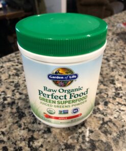 Garden of Life Raw Organic Perfect Food Green Superfood Juiced Greens Powder - Apple Flavor, 30 Servings - Vegan Gluten Free Whole Food Dietary Supplement, Greens Plus Probiotics & Enzymes 30 Servings (Pack of 1) 28 71wRcNAI3QL