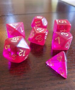 Wiz Dice Series II - Polyhedral Dice Set for Tabletop RPG Adventure Games with a Dice Bag - DND Dice Set, Suitable for Dungeons and Dragons, MTG and Dice Games Alike - Faerie Fire - 7 ct 27 71wRjM3UoL