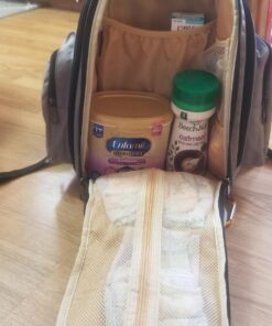 Mancro Diaper Bag Backpack, Large Multifunction Waterproof Travel Baby Changing Bag for Dad Mom with 4 Insulated Pockets and Stroller Straps, Maternity Baby Bag for Boys Girls, Grey Austere Grey 86 71wRmufQAlL