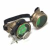 Victorian Goggles Glasses Antique Gold Green Lens with Double Clip on Eye Loupe