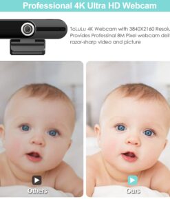 4K HD Webcam with Microphone, 8MP USB Computer Web Camera With Privacy Shutter and Tripod, Pro Streaming Webcam PC Cam Mac Desktop Laptop for Gaming Video Recording Calling Conferencing Online Classes 25 71wSCX7XxLL