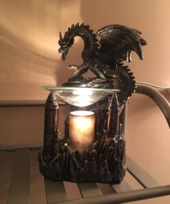 Mythical Winged Dragon Guarding Castle Electric Oil Warmer or Wax Tart Burner for Decorative Medieval & Gothic Decor Statues and Figurines As Aromatherapy Essential Scented Oil Gifts for Dragon Lovers 26 71wT4B7IyCL