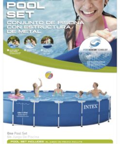 INTEX 28253EH Metal Frame Above Ground Swimming Pool Set: 18ft x 48in – Includes 1500 GPH Cartridge Filter Pump – Removable Ladder – Pool Cover – Ground Cloth with Cartridge Filter Pump Metal Frame Pool 26 71wTDWja5TL