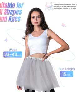 Simplicity Women's Adult Classic Elastic 3 or 4 Layered Tulle Tutu Skirt One Size 3 Layered_silver Grey 8 71wTFuixJmL