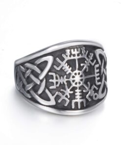 ELFASIO Men Stainless Steel Rings Viking Valknut Vegvisir Pirate Compass Norse Symbol Vintage Jewelry Size 8-13 Silver Black A 9 71wUQQMXrtL