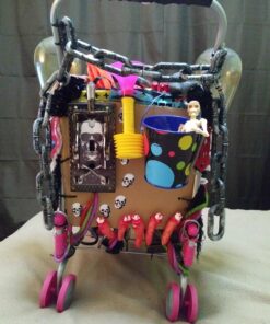 Precious Toys Shopping Cart with Food, Play Grocery Cart with 23 Pieces, Fits 18 inch Baby Dolls, Smooth Rolling Wheels, Folds for Easy Storage, Gift for Kids Ages 2+,Pink & Black 39 71wUy5yM7QL