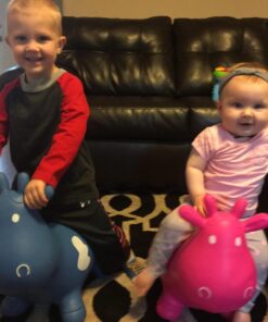 AppleRound Cow Bouncer with Air Pump, Inflatable Space Hopper, Ride-on Bouncy Animal (Pink) Pink 21 71wVFVx2WjL