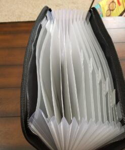 ENGPOW Fireproof File Folder Fireproof Fire and Water Resistant Money Document Bag with A4 Size 13 Pockets Zipper Closure Non-Itchy Silicone Coated Portable Filing Organizer Pouch(14.3" x 9.8") Black,13 Pockets 42 71wVPvGzR2L