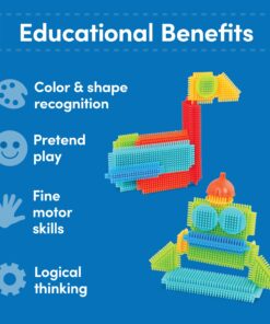 Battat- Bristle Blocks- STEM Interlocking Building Blocks- 50 pc Playset- Developmental Toys for Toddlers & Kids- Basic Builder Bucket- 2 Years + 50 pcs 20 71wVy BHwML