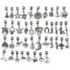 RUBYCA Tibetan Silver Color Connectors Bails Beads with Pendant fit Charm Bracelet Mix Styles 40 PCS Mix 201