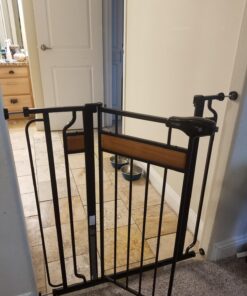 Regalo Home Accents Extra Tall & Wide Baby Gate, Bonus Kit, Includes Décor Steel With Hardwood, 4" Extension Kit, 4 Pack Pressure Mount Kit & Wall Cups 37 Inch Tall 36 71wX1R5e0uL