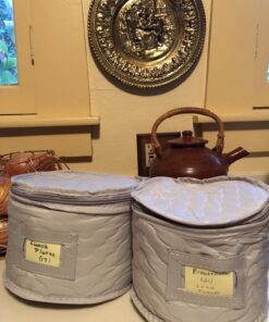 Sorbus China Storage Containers - 5 Pc Quilted Set for Moving & Transporting Dinnerware, Dishes, Round Plates, Glassware, Cups & Mugs with Felt Plate Protectors - Fine China Glass, Plate Storage Cases Beige 5 Piece Quilted China Storage 18 71wY8rNQwiL