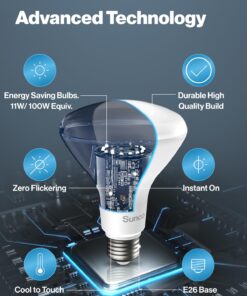 Sunco 6 Pack BR30 Light Bulb LED Indoor Flood Lights 3000K Warm White 850 Lumens E26 Base, 25,000 Lifetime Hours, Interior Dimmable Recessed Can Light, 11W Equivalent 65W 26 71wYada RL 1