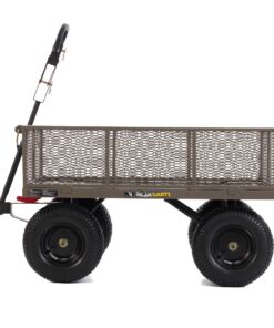 Gorilla Carts Heavy Duty Steel Dump Cart Garden Wagon w/Quick Release System, 1200 Pound Capacity, Removable Sides & Convertible Handle, Gray Finish 30 71wZ evxQBL