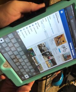 SEYMAC Stock iPad 6th/5th Generation Case with Screen Protector, 360 Rotating Stand, Drop-Proof Protection, Compatible with iPad 6th/5th/Air 2/Pro 9.7 in SkyBlue+Black 49 71waAfo1YdL