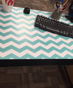 The Macbeth Collection Self Adhesive Shelf Liner - 2 Pack - Rugby Chevron Aqua Pop 23 71wbn3V NsL