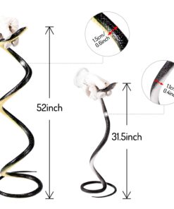Whaline Large Realistic Rubber Snakes 52inch and 3Pcs Fake Snake Prank Toys 31.5inch, 2 Size Scary Fake Black Mamba Snake for Garden Props to Keep Birds Away, Pranks, Halloween Party Decoration 8 71wcQuCe7xL
