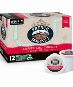 French Market Coffee, Creole Blend Coffee and Chicory, Single Serve Coffee K-Cup Pods, Dark Roast, 12 Count 12 Count (Pack of 1) 5 71wdMZThM0L