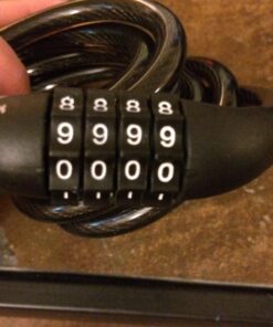 Etronic Bike Lock M6, Cable Lock 6 Feet Long Coiled Security Resettable Combo Combination Lock Bicycle Lock with Mounting Bracket Black 50 71weL95umL