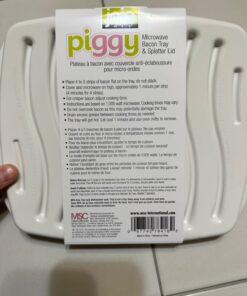 MSC International 78416 Joie Piggy Microwave Bacon Tray with Splatter Lid, Holds 4-5 Strips of Bacon, 10.5 x 8.5 x 2 28 71weac9u3fL