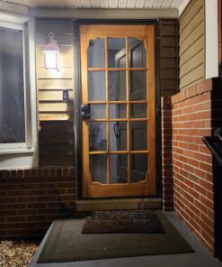 Prime-Line 3809BZ3068-I-WF Woodguard Steel Security Door – Traditional Screen Door Style with the Strength of a Steel Security Door – Steel and Wood Construction, Non-Handed, Bronze (Single Pack) 27 71weihHq0mL