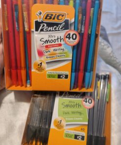 BIC Xtra-Smooth Mechanical Pencils with Erasers (MPCE40-BLK), Bright Edition Medium Point (0.7mm), 40-Count Pack, Bulk Mechanical Pencils for School or Office Supplies, Gifts for Students Xtra-Smooth Bright Edition 47 71wfRBgsRML