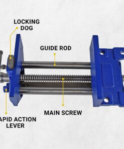 Yost Vises M9WW Rapid Action Woodworking Vise | Quick Release Lever for Quick Adjustments | 9 Inch Jaw Width | Made with Heavy-Duty Cast Iron | Blue Yost M9WW 57 71wfgSjxlKL
