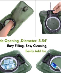 Hydration Bladder, 1.5L-2L-3L Water Bladder for Hiking Backpack Leak Proof Water Reservoir Storage Bag, BPA-Free Water Pouch Hydration Pack for Camping Cycling Running, Military Green 1.5-2-3 Liter 2L - Military Green Water Bladder 26 71wg7kEQ6xL