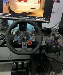 Logitech G29 Driving Force Racing Wheel and Floor Pedals, Real Force Feedback, Stainless Steel Paddle Shifters, Leather Steering Wheel Cover for PS5, PS4, PC, Mac - Black 33 71wgE29RupL