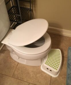 MAYFAIR 883SLOWA 000 Toilet Seat with Built-in Potty Training Seat will Reduce Clutter, Slow Close and Never Loosen, ROUND, Durable Enameled Wood/Long Lasting Plastic, White 36 71wgs20ORCL