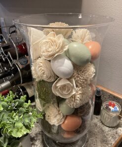 SallyFashion 7 Pcs Wooden Fake Eggs, 3 Colors Wooden Easter Egg Wood Eggs for Crafts Fake Chicken Eggs Nesting Eggs Easter Home Decor 42 71whDos2TtL